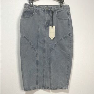 Ban Jara Blue Jean Midi Pencil Skirt Size 9/28 Waist 15.5” NWT